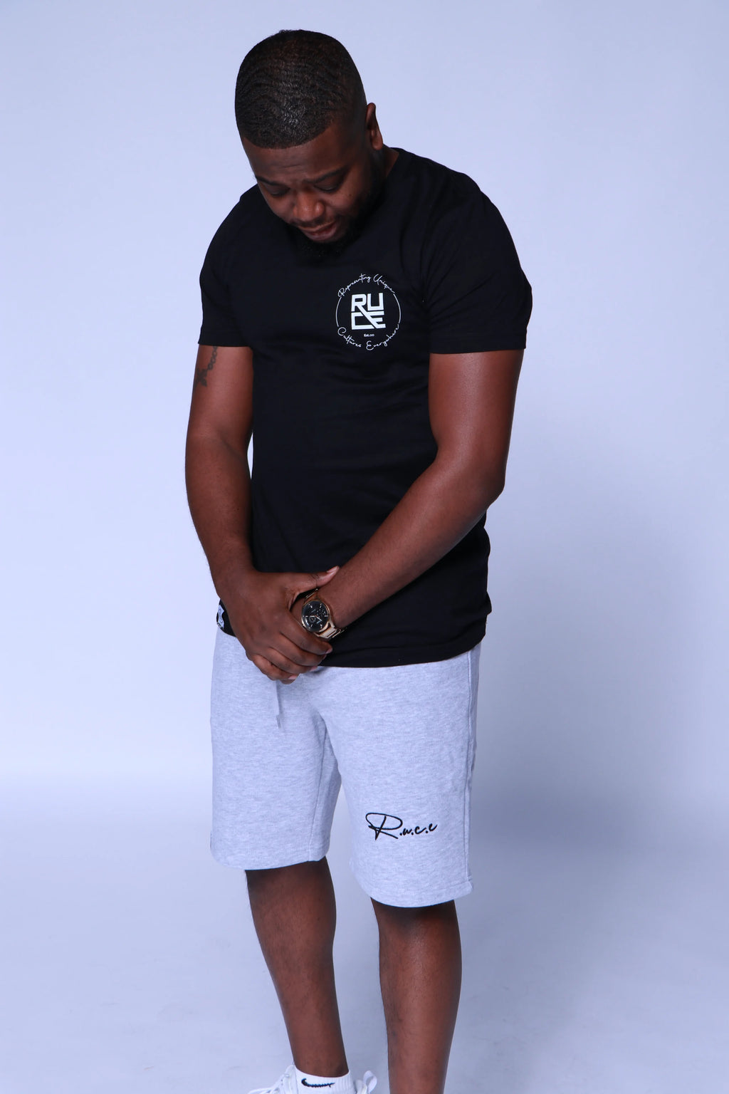 R.U.C.E. "GRATITUDE" GREY Sweat Shorts