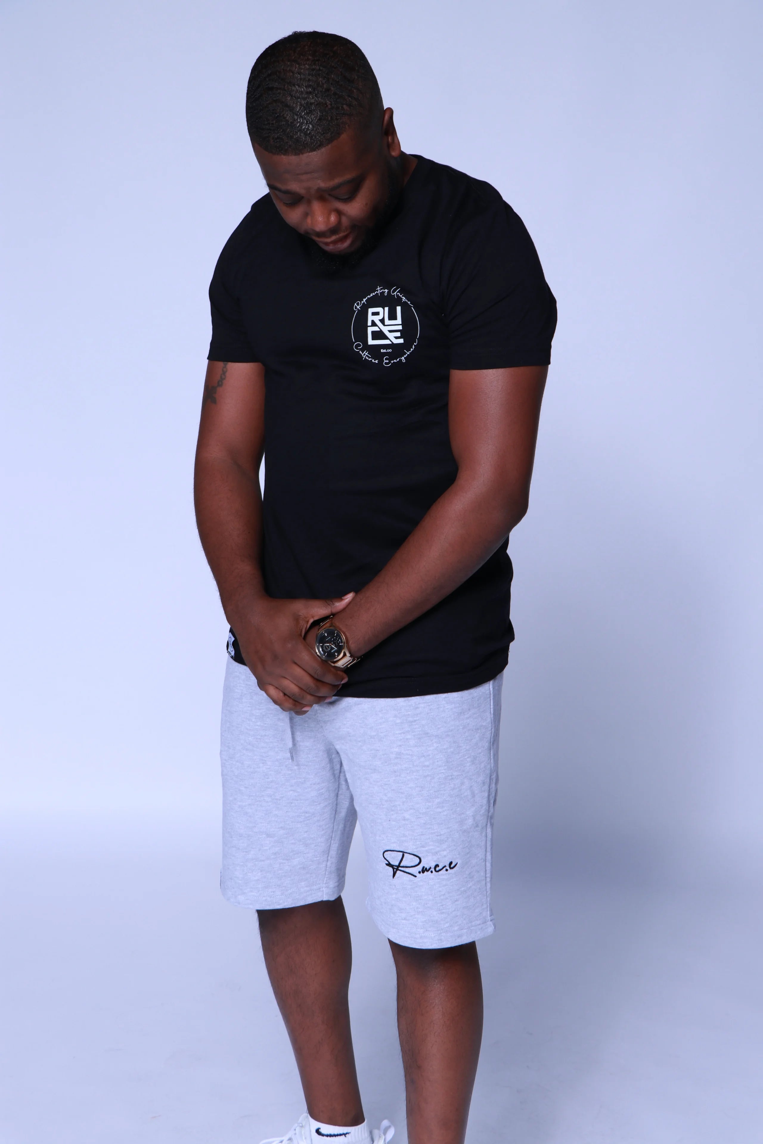 R.U.C.E. "GRATITUDE" GREY Sweat Shorts