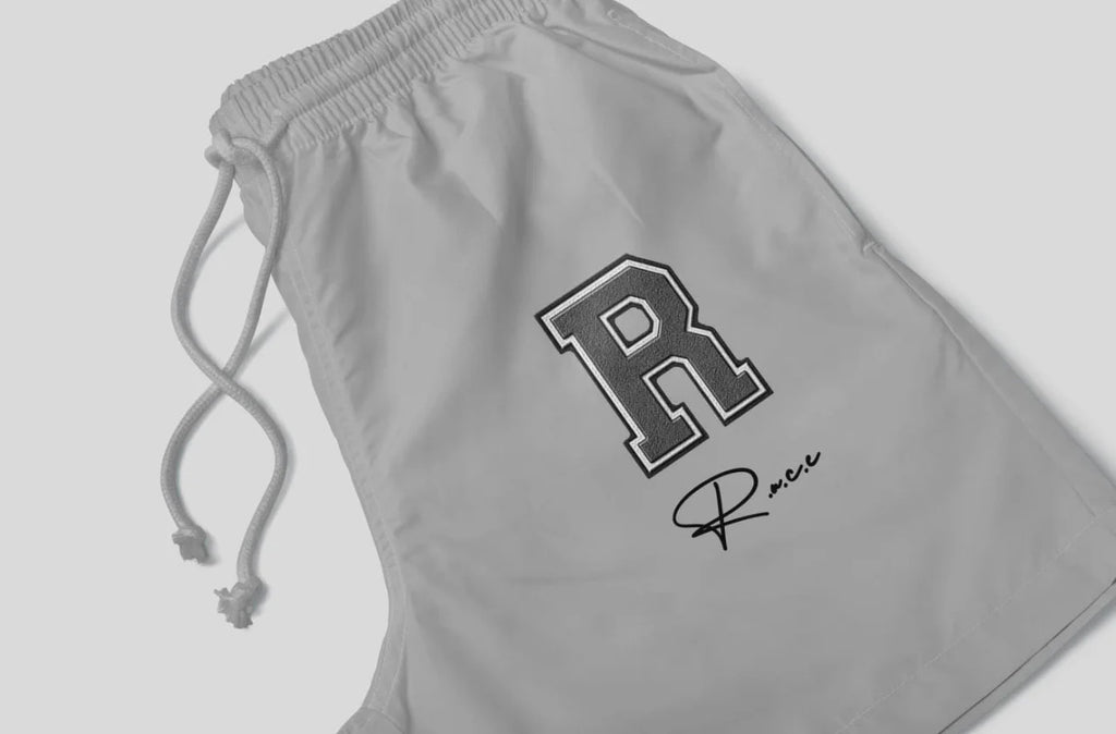 R.U.C.E. "GRATITUDE" GREY Letterman Sweat Shorts