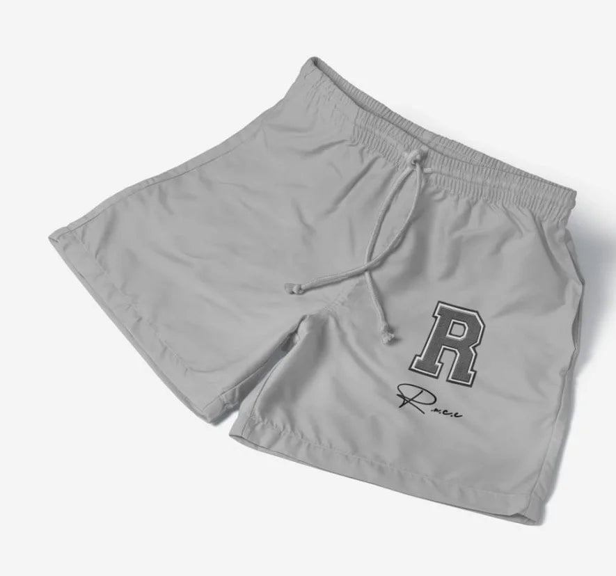 R.U.C.E. "GRATITUDE" GREY Letterman Sweat Shorts