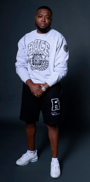 R.U.C.E. "GRATITUDE" GREY Letterman Sweat Shorts